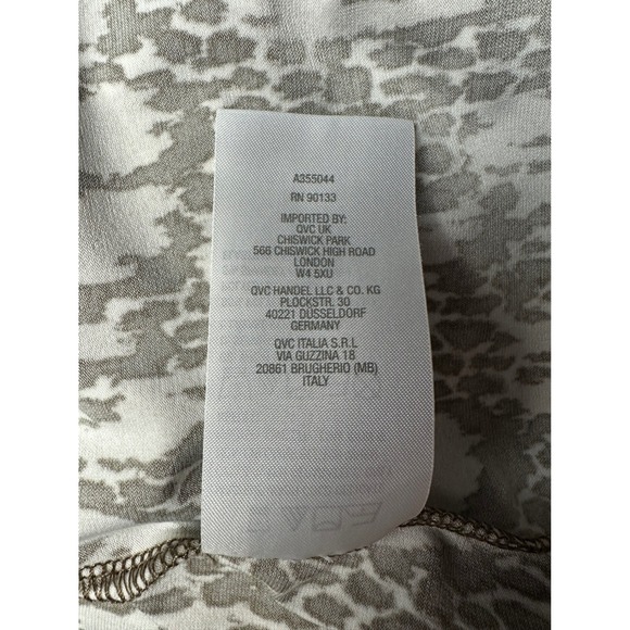 Belle Kim Gravel Animal Print Scoop Neck 3/4 Sleeve Tunic Top XL - Picture 8 of 8